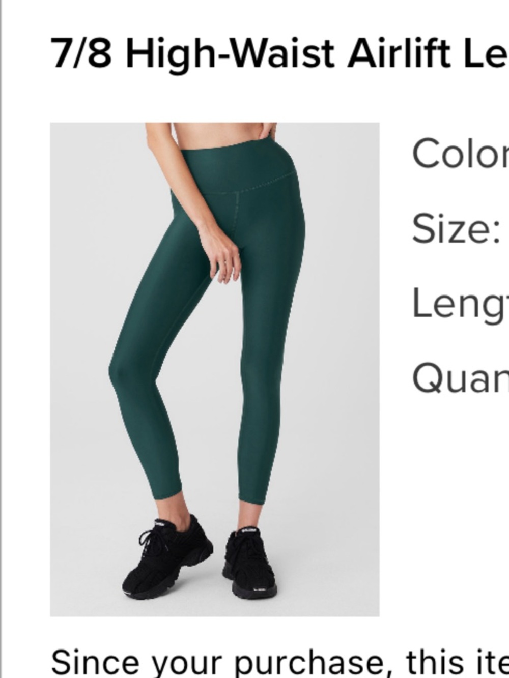 Alo yoga 7/8 High-Waist Airlift Legging - Midnight Green